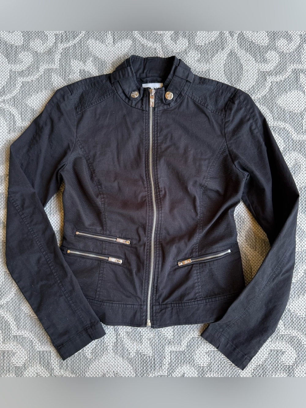 Guess Black Fitted Moto Jacket